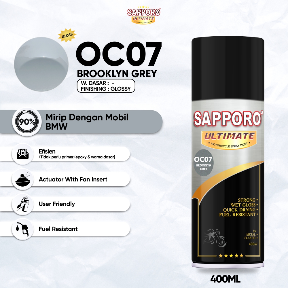OC07 Brooklyn Grey Ultimate High Quality Aerosol Paint for Motorcycles